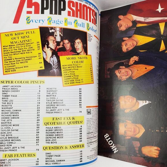 Pop Shots New Kids on Block Magazine Fresh Prince Paula Abdul Aug. 1990 Unread - Picture 6 of 10